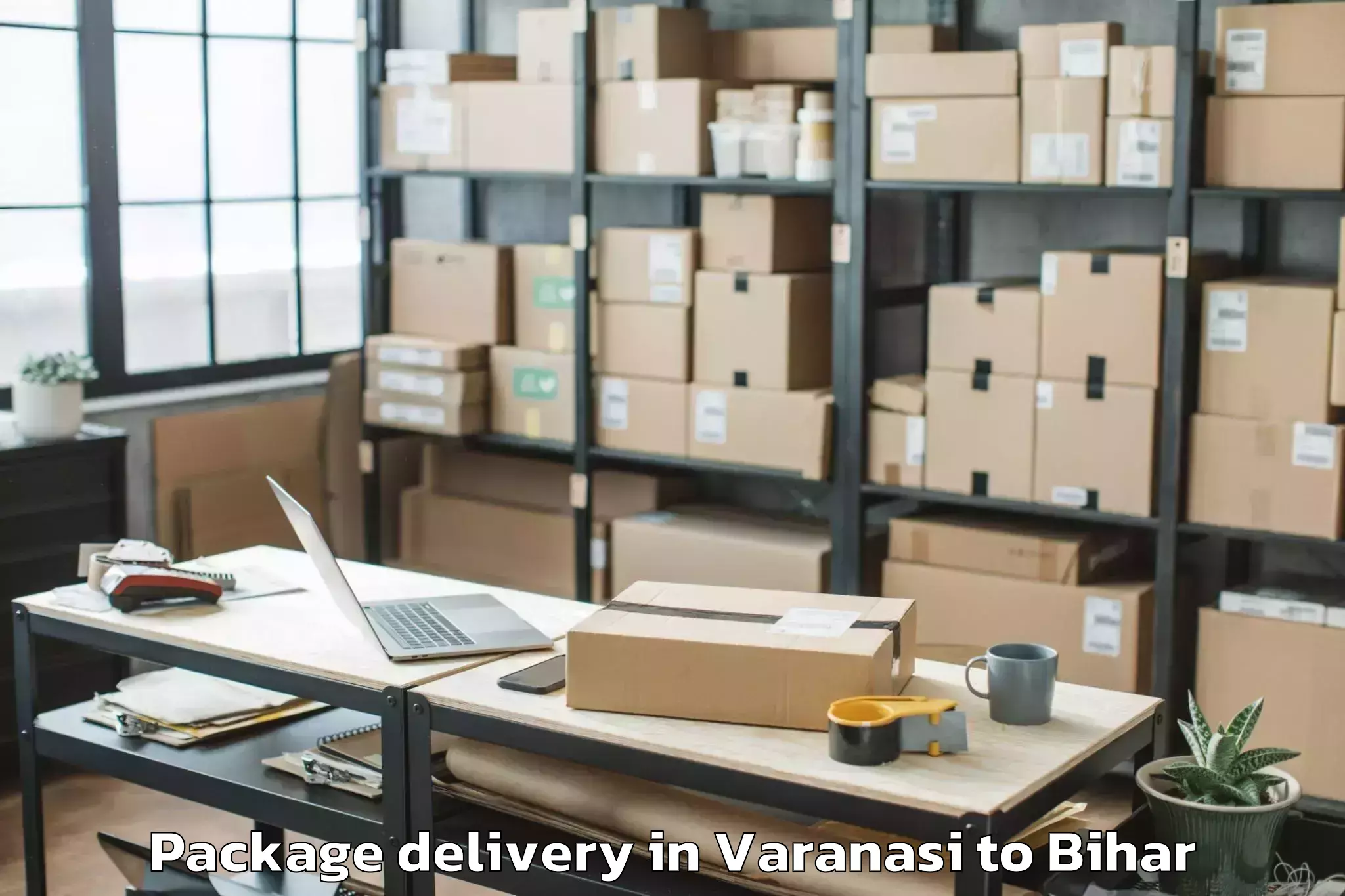 Get Varanasi to Valmiki Nagar Package Delivery